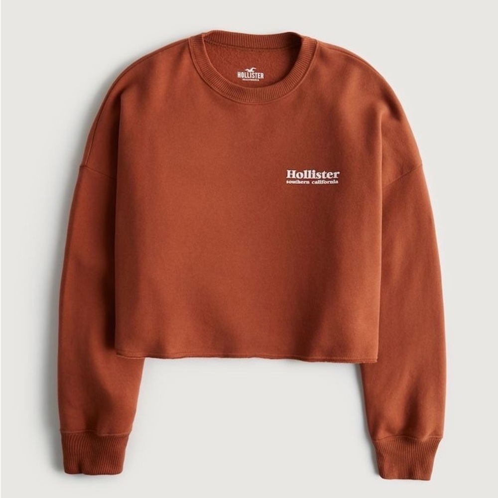 NWT Hollister Oversized Print Logo Graphic Crew Sweatshirt
